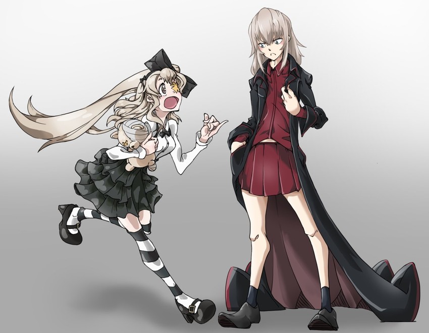 itsumi erika, shimada arisu, and boko (girls und panzer and 1 more) drawn by wani02