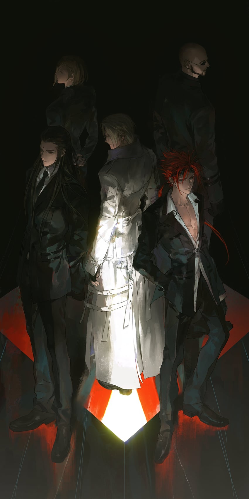 reno, tseng, rufus shinra, rude, and elena (final fantasy and 3 more) drawn by quxiaochong