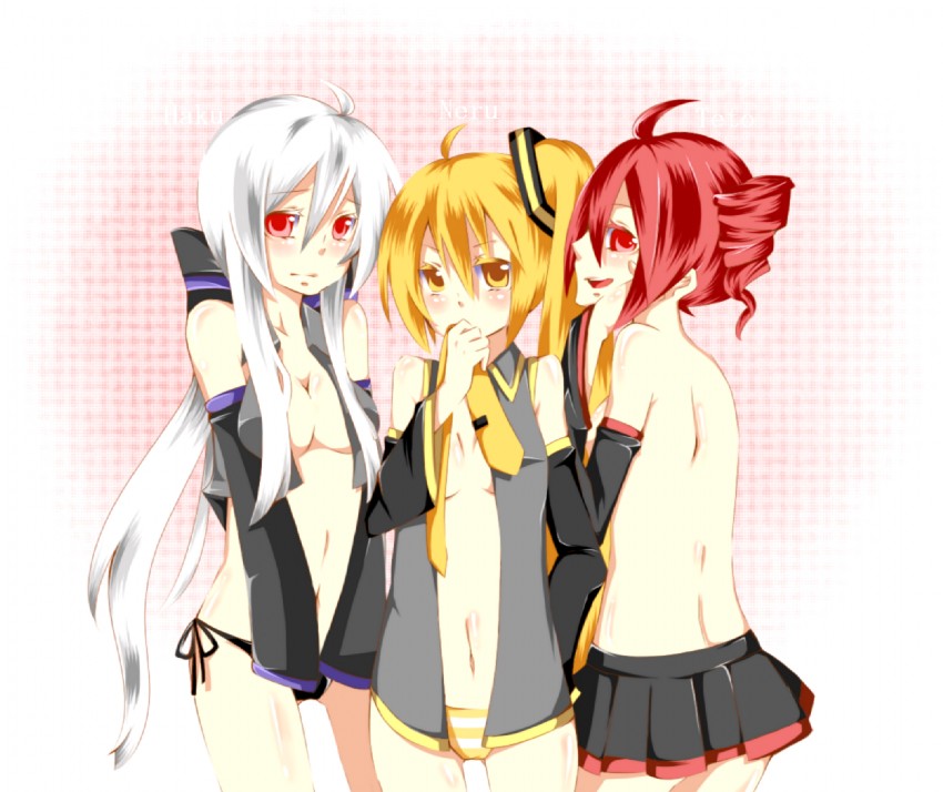 kasane teto, yowane haku, and akita neru (vocaloid and 1 more) drawn by richard-kun