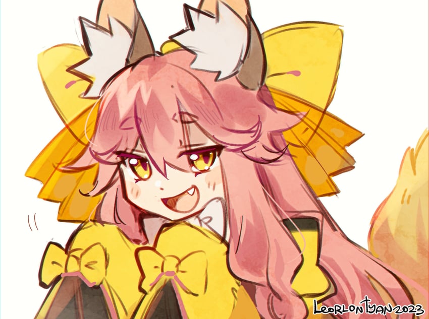 tamamo and tamamo aria (fate and 1 more) drawn by leorlontyan