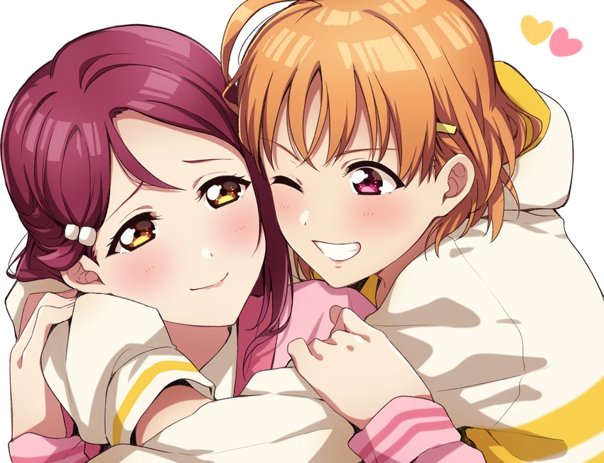 sakurauchi riko and takami chika (love live! and 1 more) drawn by kougi_hiroshi