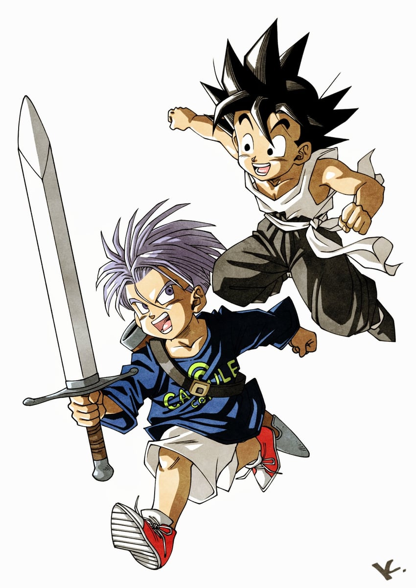 trunks and son goten (dragon ball and 1 more) drawn by kakeru_(dbskakeru)