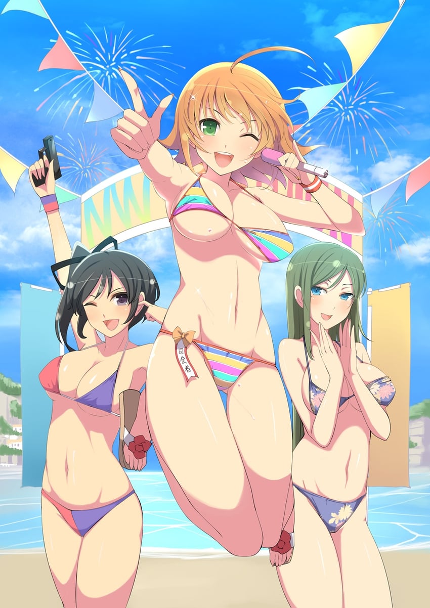 fuga, aria, and kosuzu (senran kagura) drawn by yaegashi_nan
