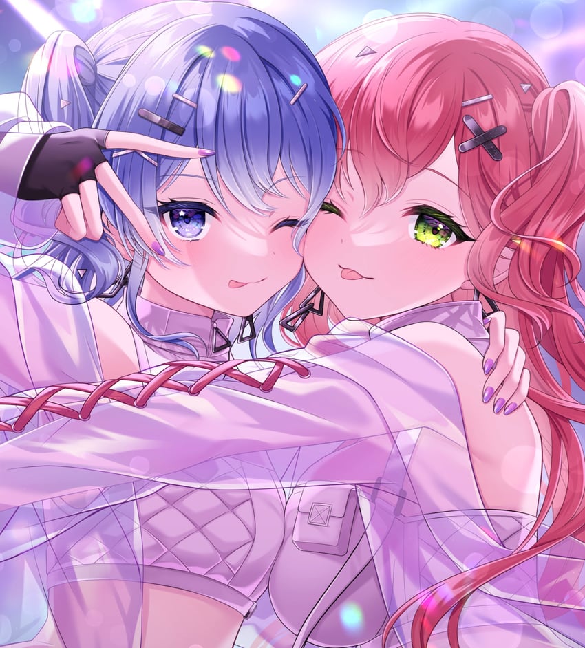 hoshimachi suisei and sakura miko (hololive and 1 more) drawn by usano