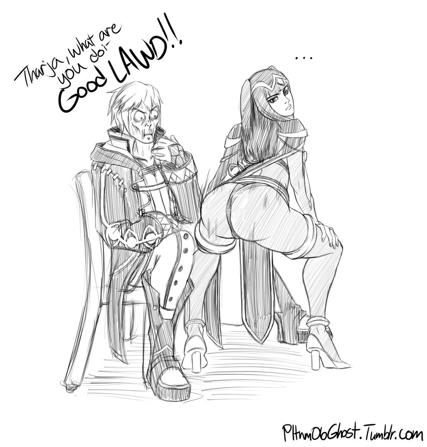 male robin, tharja, and nicki minaj (fire emblem and 1 more) drawn by pltnm_ghost