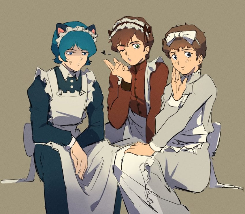 amuro ray, kamille bidan, and judau ashta (gundam and 2 more) drawn by ekomozzarella