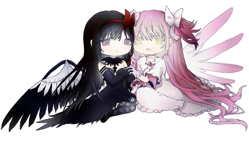akemi homura, kaname madoka, ultimate madoka, and akuma homura (mahou shoujo madoka magica and 1 more) drawn by winbow