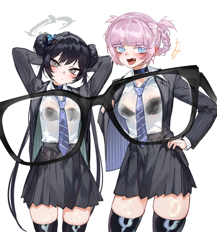 kisaki and nanakusa nazuna (blue archive and 1 more) drawn by foolish_potato