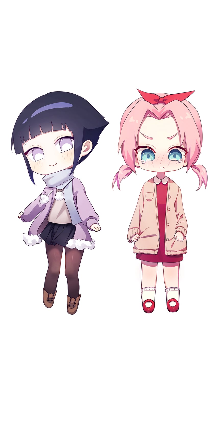 haruno sakura and hyuuga hinata (naruto) drawn by ille_(xcpa7325)