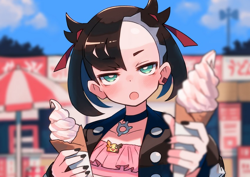 marnie and morpeko (pokemon and 1 more) drawn by katsu_(katsupainter)