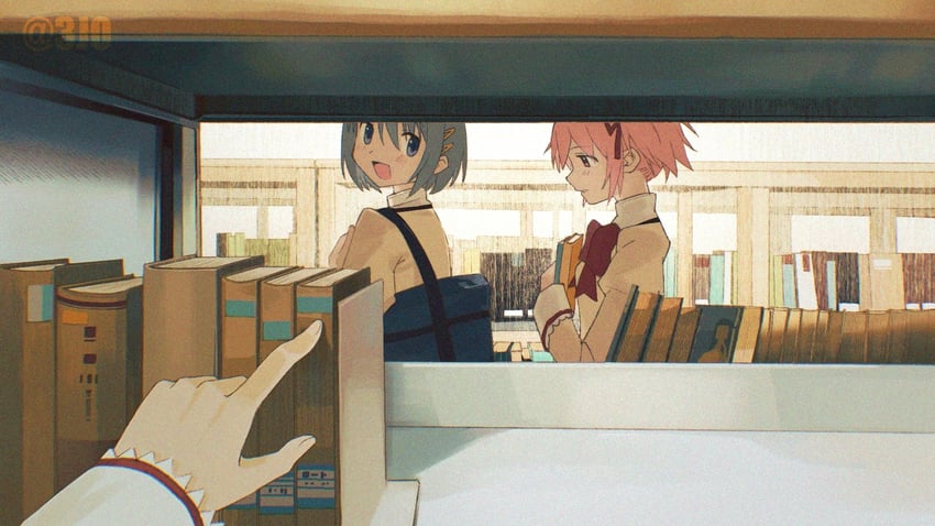 kaname madoka and miki sayaka (mahou shoujo madoka magica) drawn by santiao_bai_ban