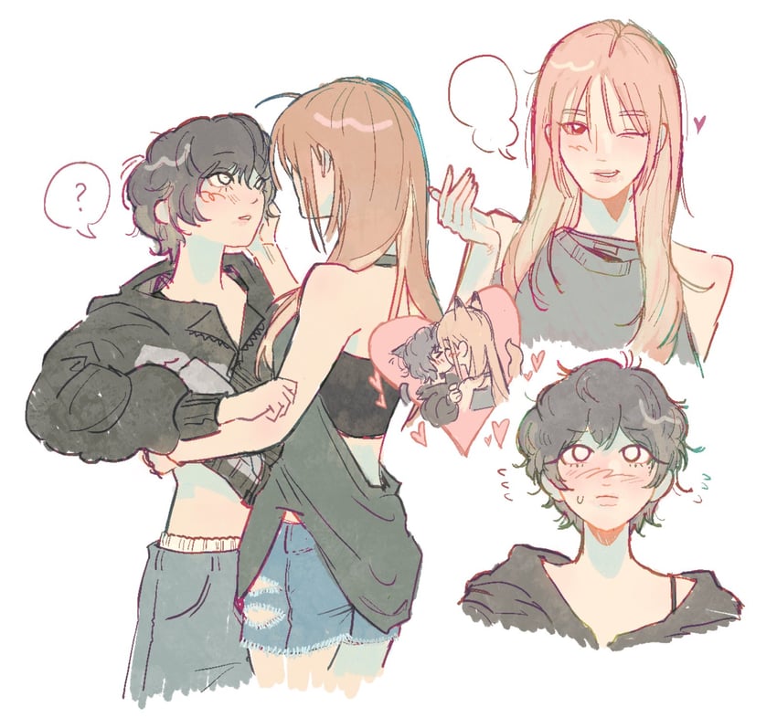 ningning and giselle (real life and 1 more) drawn by bekwhw
