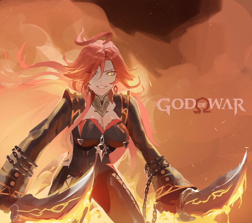 mavuika (genshin impact and 1 more) drawn by iqhentud