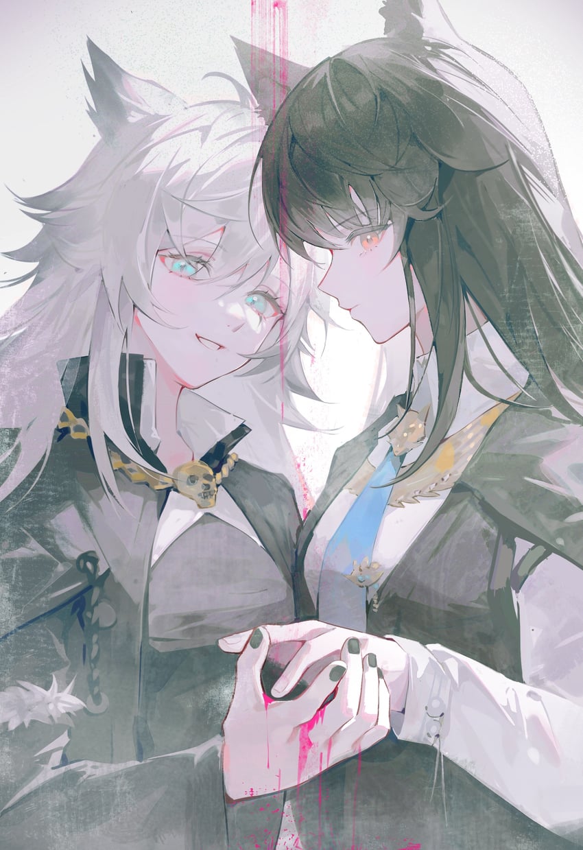 texas, lappland, and texas the omertosa (arknights) drawn by tolu_ya