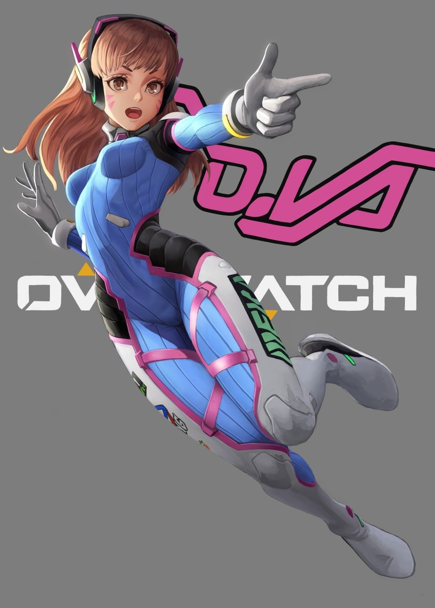 d.va (overwatch and 1 more) drawn by yamaneko_(tkdrumsco)