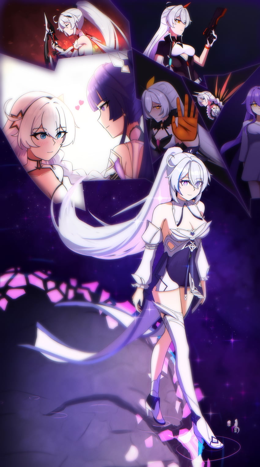 kiana kaslana, raiden mei, and sirin (honkai and 1 more) drawn by rgenius100