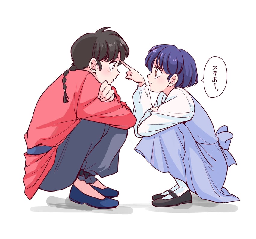 tendou akane and saotome ranma (ranma 1/2) drawn by ran_guruguru