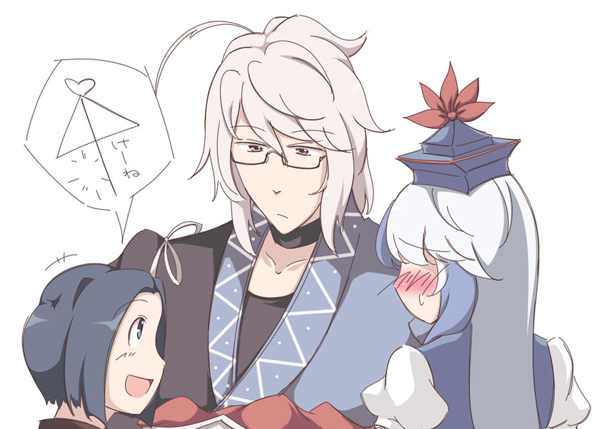 kamishirasawa keine and morichika rinnosuke (touhou) drawn by lozelia