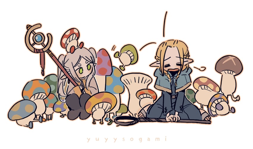 frieren and marcille donato (sousou no frieren and 1 more) drawn by yuyy