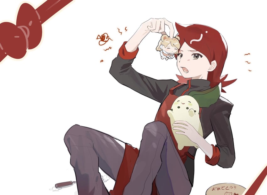 silver and chikorita (pokemon and 1 more) drawn by eneko_(olavcnkrpucl16a)