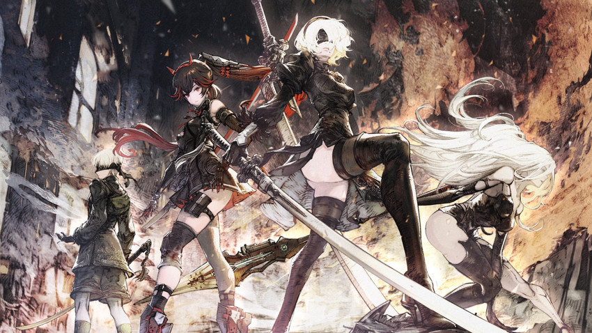 2b, 9s, a2, lucia, lucia: dawn, and 1 more (nier and 2 more) drawn by kazama_raita
