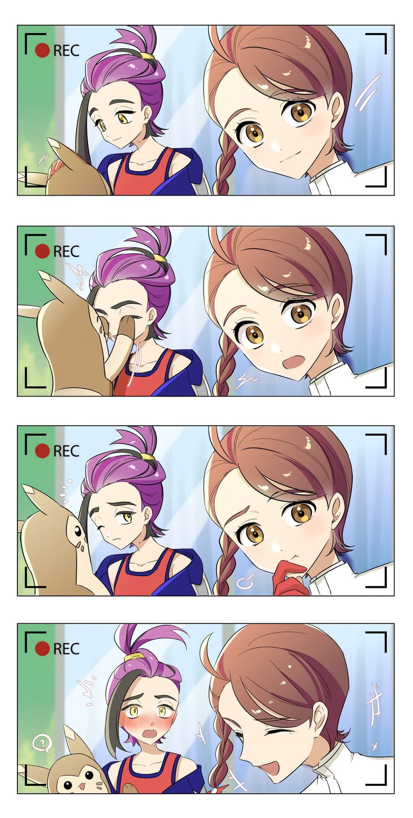 kieran, juliana, and furret (pokemon and 1 more) drawn by xiaxiania