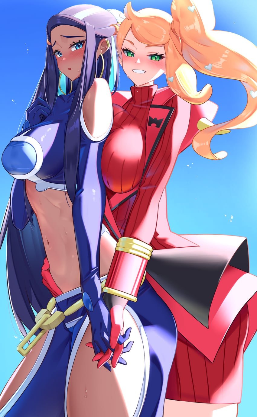 nessa, sonia, courtney, and shelly (pokemon and 2 more) drawn by haska_(user_gure4787)