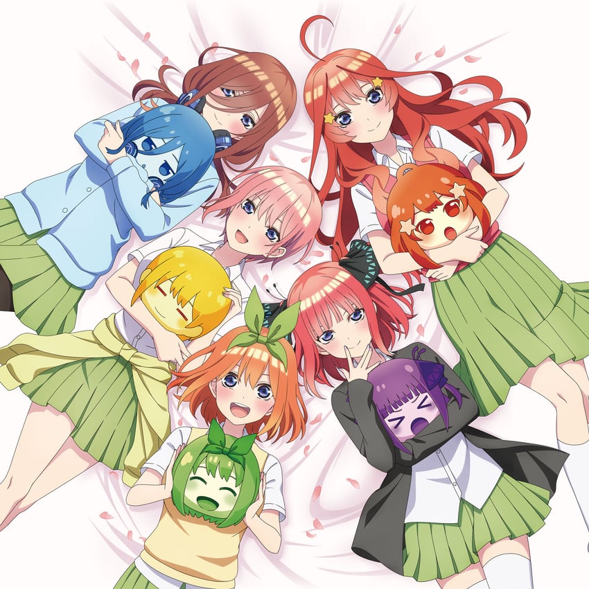 nakano nino, nakano miku, nakano yotsuba, nakano ichika, and nakano itsuki (go-toubun no hanayome)