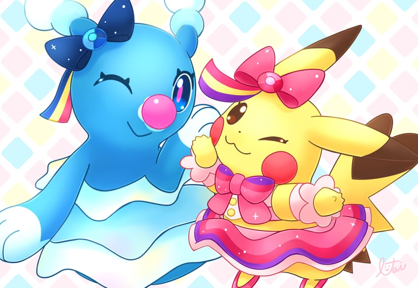 pikachu, brionne, cosplay pikachu, and pikachu pop star (pokemon) drawn by lai_(pixiv1814979)