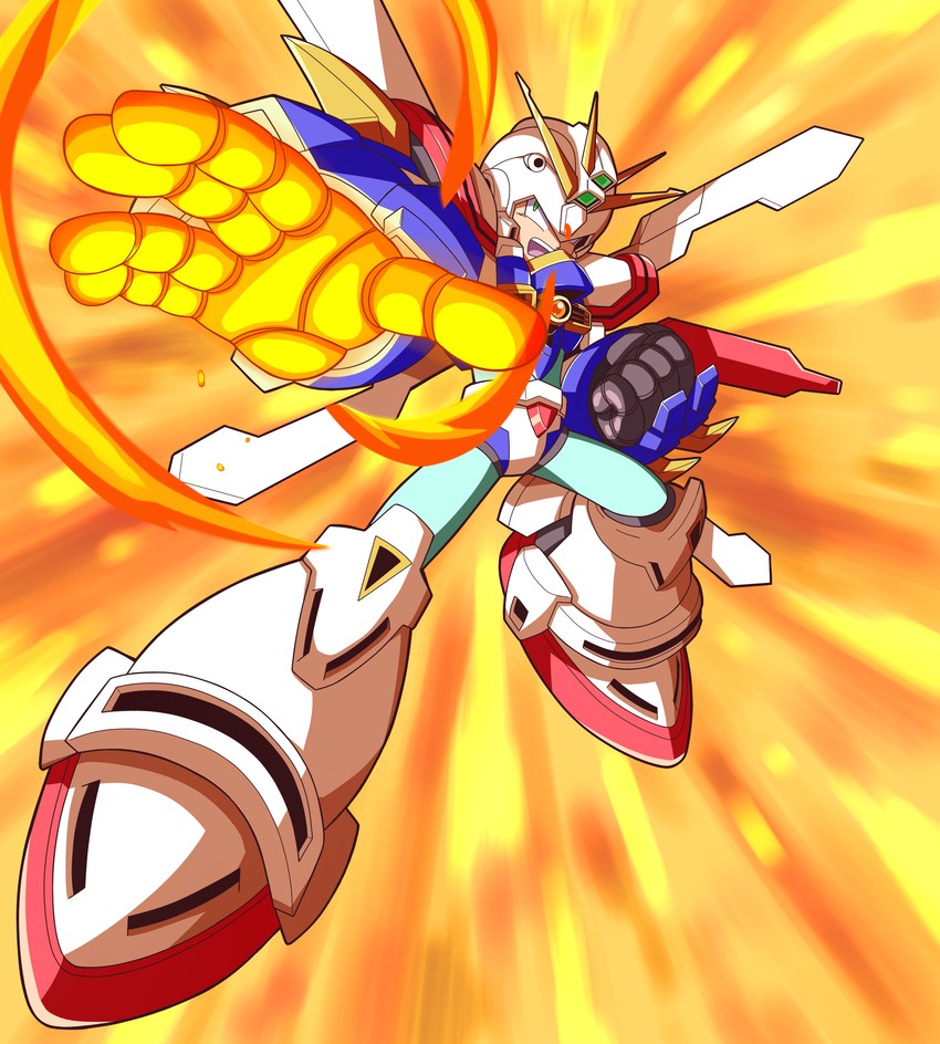 x, god gundam, and mark gatha (gundam and 3 more) drawn by innovator123