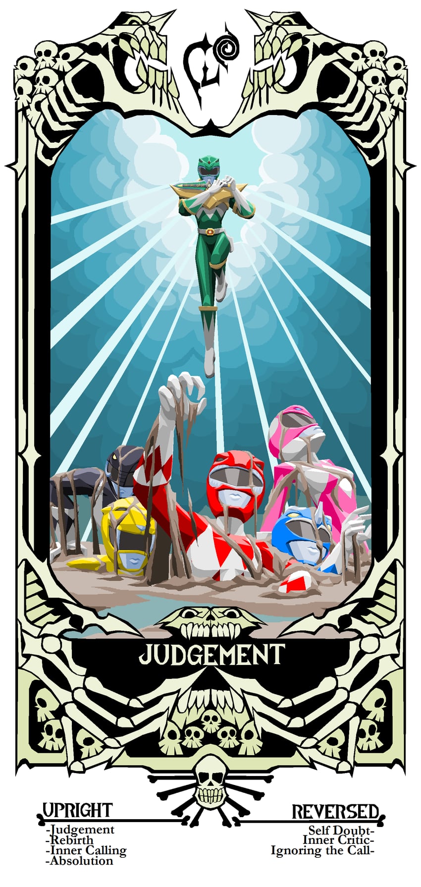 dragon ranger, tyranno ranger, ptera ranger, mighty morphin green ranger, mighty morphin red ranger, and 7 more (super sentai and 3 more) drawn by terry_jones_(tyrranux)