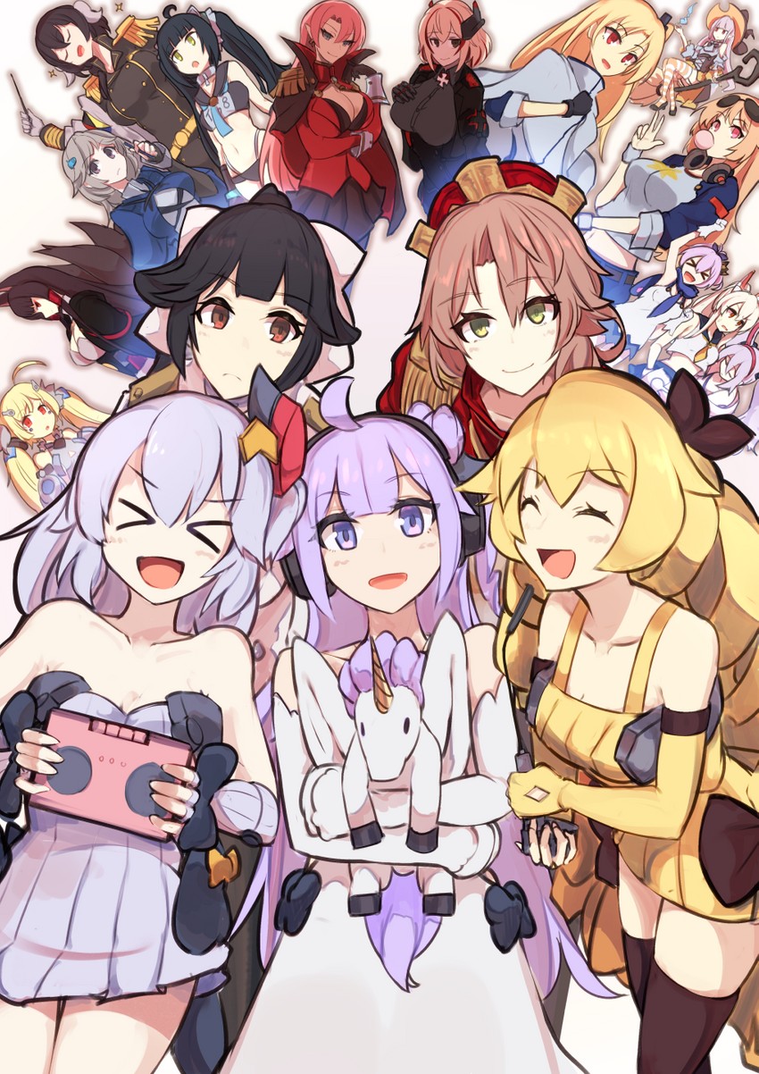 unicorn, ayanami, laffey, takao, akagi, and 13 more (azur lane) drawn by marshall_k