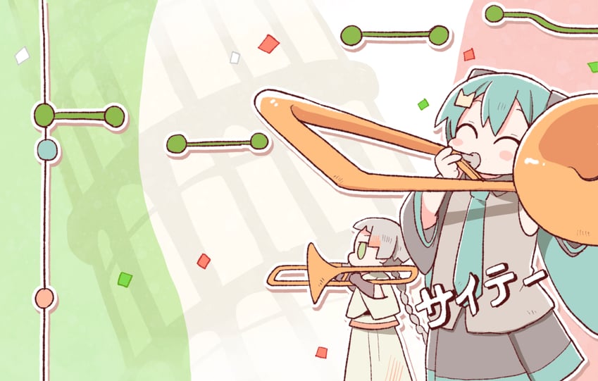 hatsune miku and chis-a (vocaloid and 2 more) drawn by gomahichi