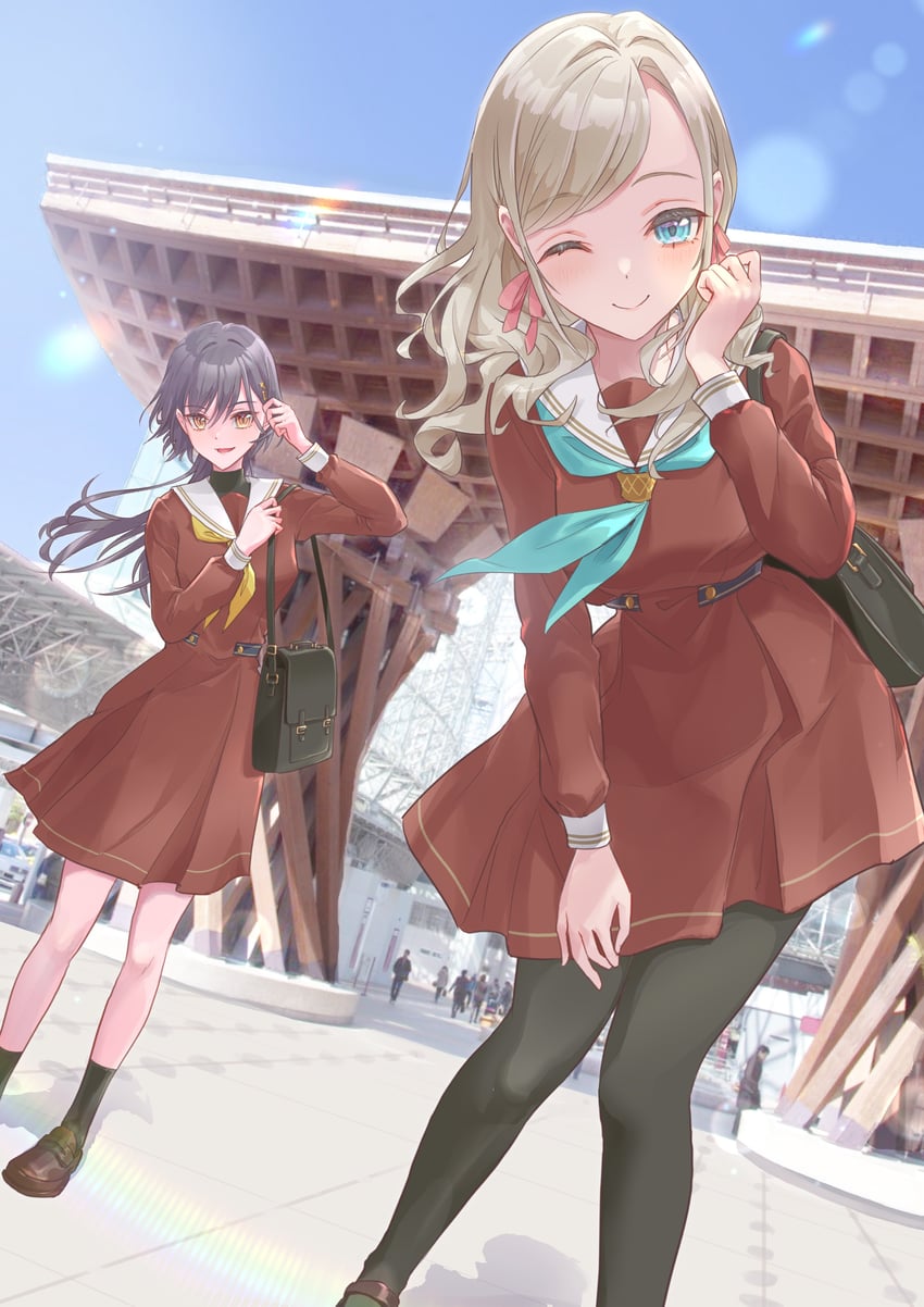 ceras yanagida lilienfeld and katsuragi izumi (love live! and 1 more) drawn by kobassy