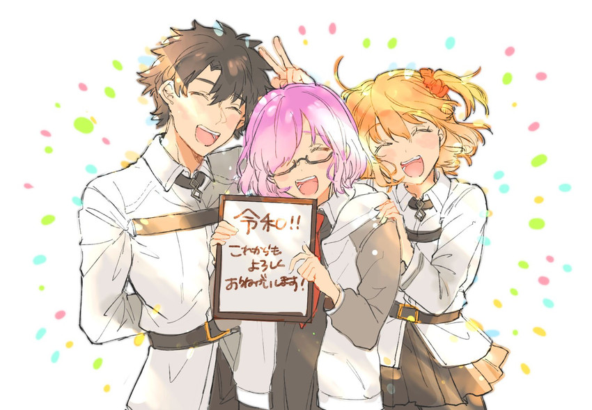 mash kyrielight and fujimaru ritsuka (fate and 1 more) drawn by i_(yunyuniraaka)