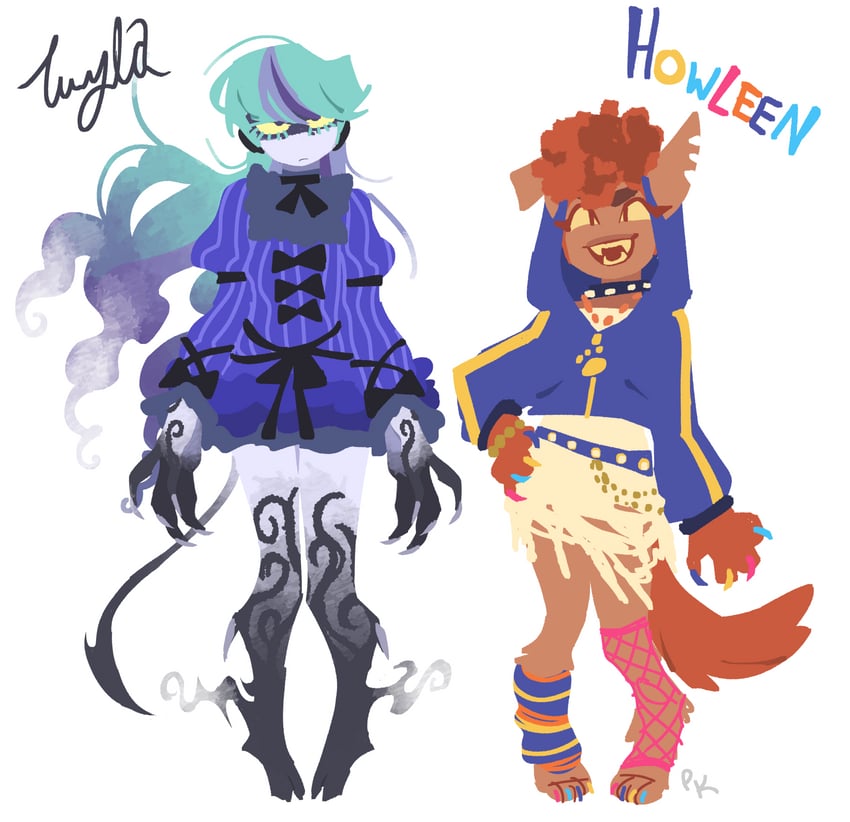 twyla boogeyman and howleen wolf (monster high) drawn by pcktknife