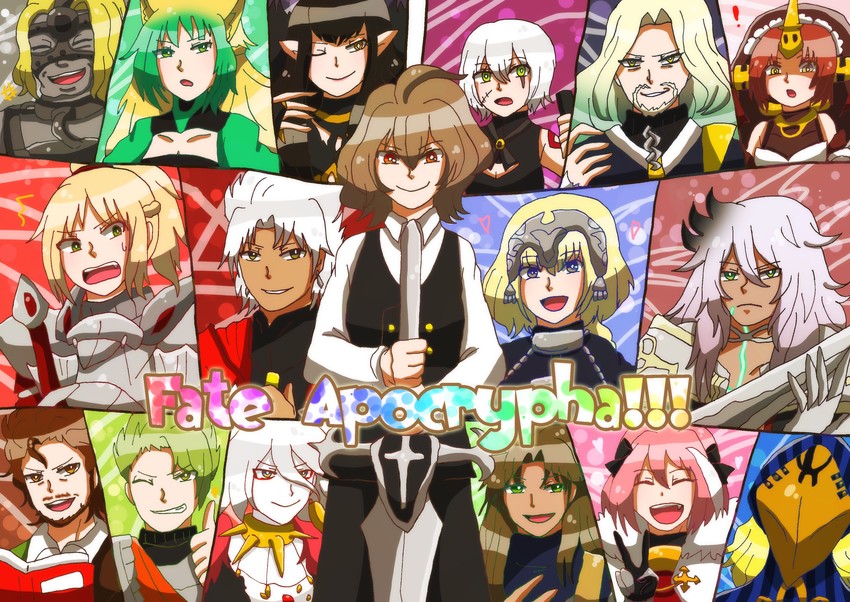 jeanne d'arc, astolfo, mordred, jack the ripper, karna, and 12 more (fate and 1 more) drawn by sakuragi_anju