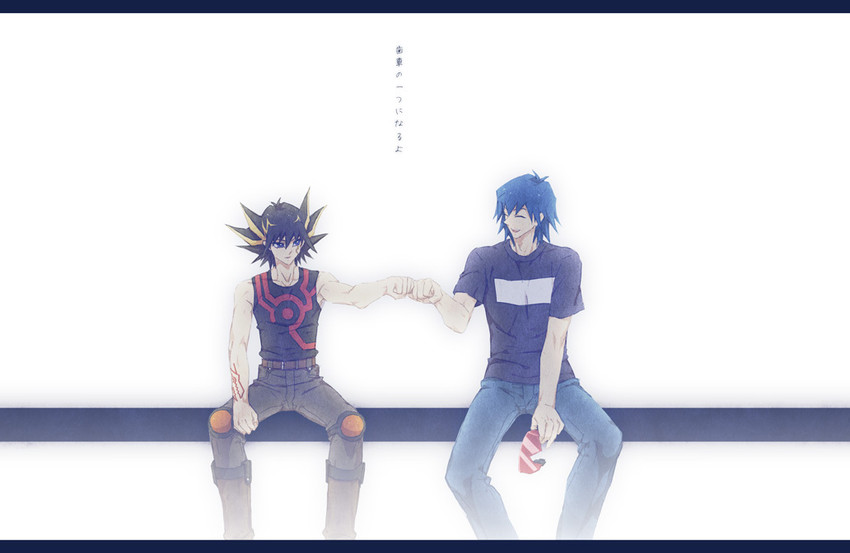 fudo yusei and bruno (yu-gi-oh! and 1 more) drawn by tea_(retroz)