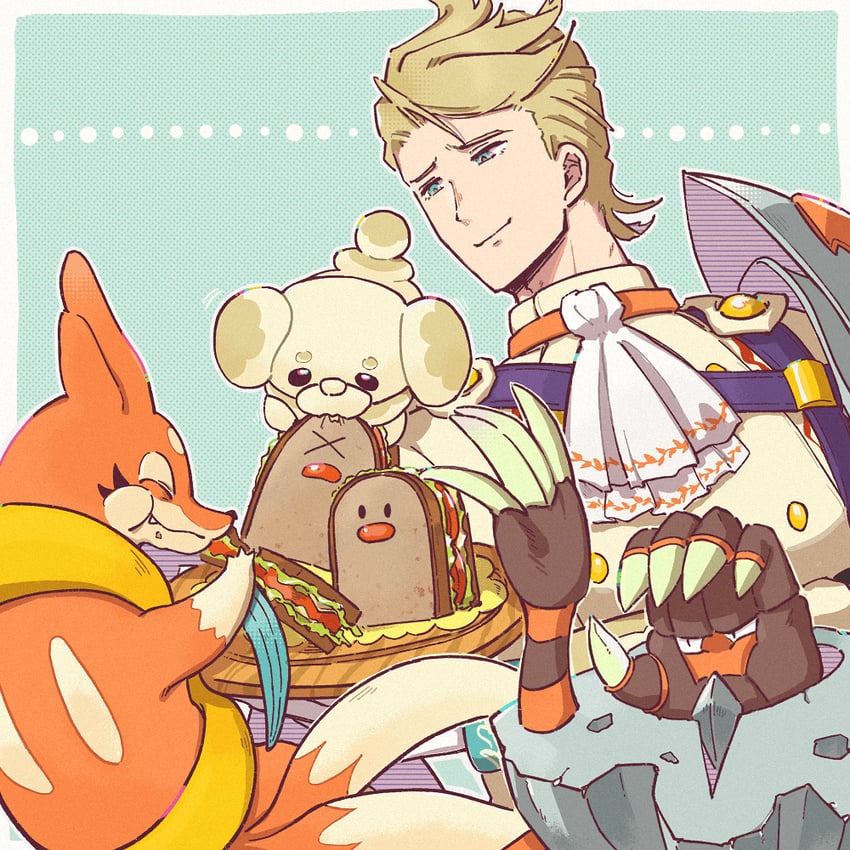 fidough, dugtrio, floatzel, bunet, and binacle (pokemon and 2 more) drawn by eifilet