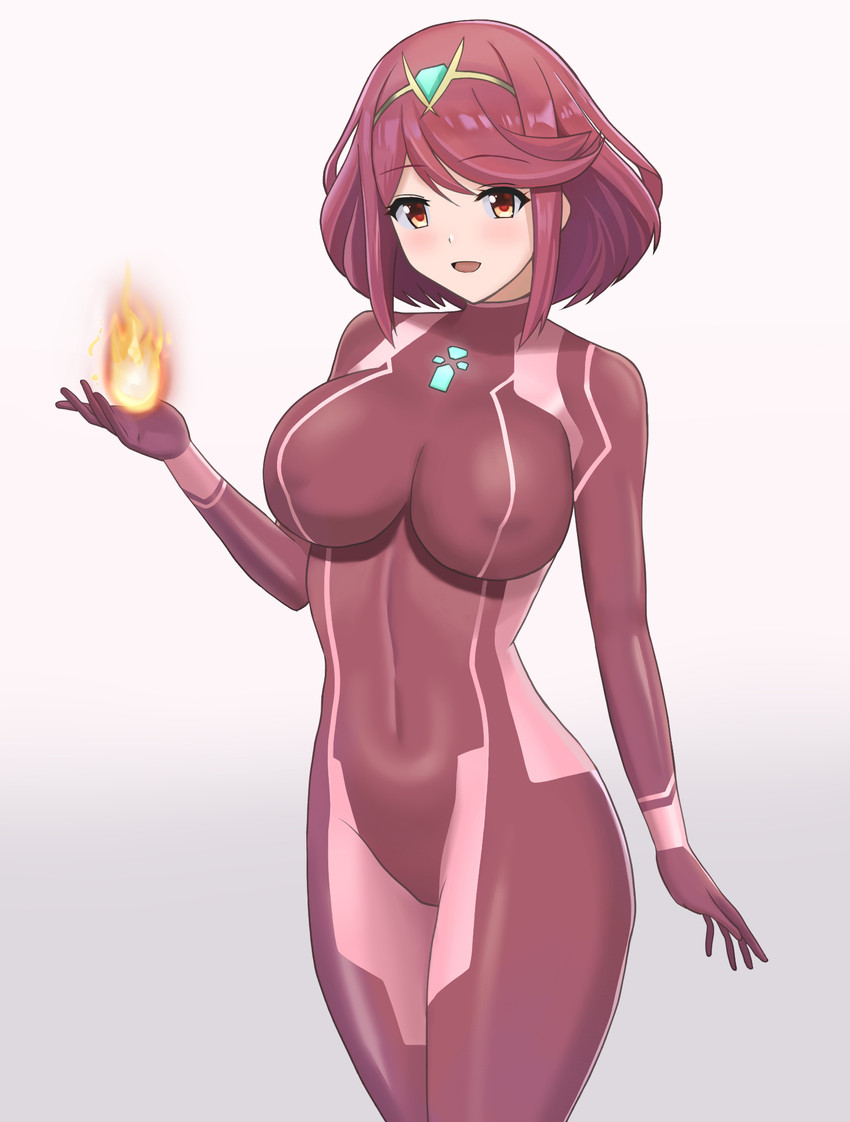 pyra and samus aran (xenoblade chronicles and 2 more) drawn by higofushi