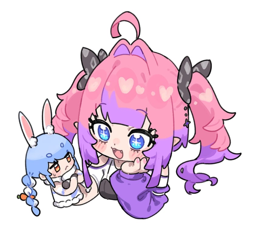 usada pekora and kikirara vivi (hololive and 1 more) drawn by fugota6509
