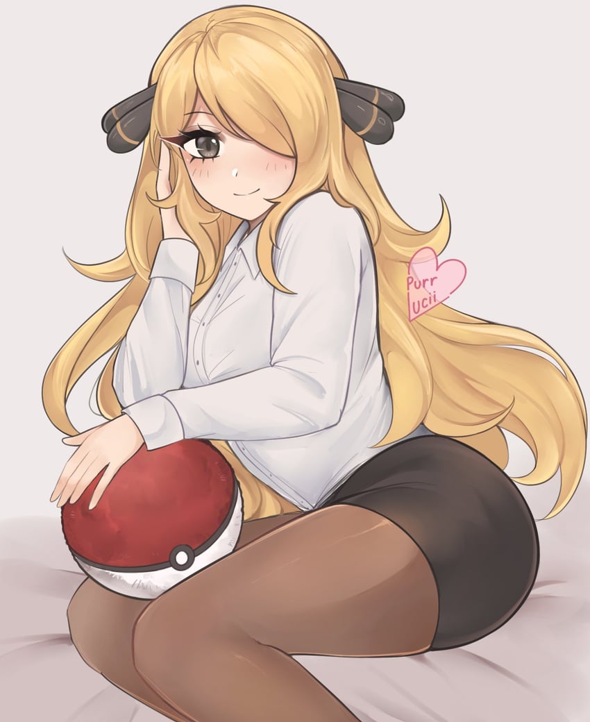 cynthia (pokemon and 1 more) drawn by luci_(purrlucii)