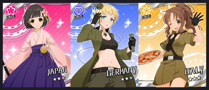 japan, northern italy, and germany (idolmaster and 2 more) drawn by nogi_(noooog)