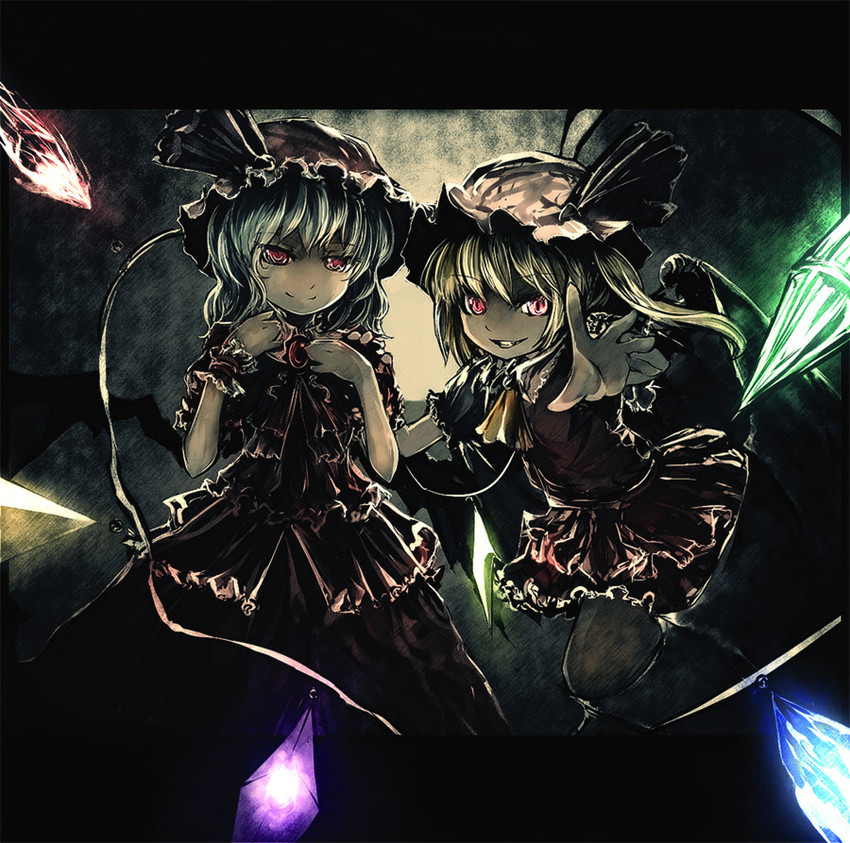 remilia scarlet and flandre scarlet (touhou and 1 more) drawn by suisa_(mizsai)