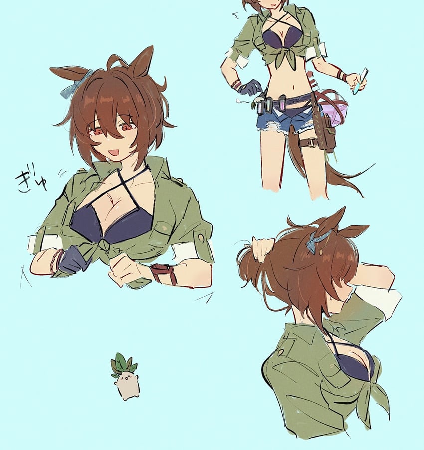 agnes tachyon and kii-kun (umamusume) drawn by kashu_ri
