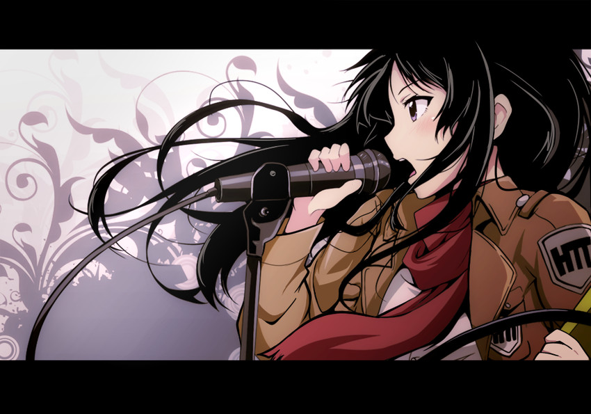 akiyama mio, mikasa ackerman, and hikasa youko (k-on! and 1 more) drawn by tanashi_(mk2)