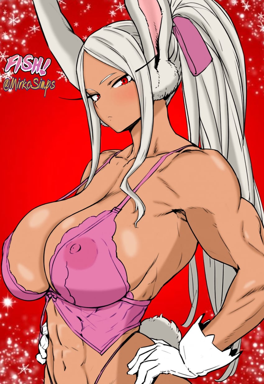 mirko (boku no hero academia) drawn by mirkosimps and parallaxfused