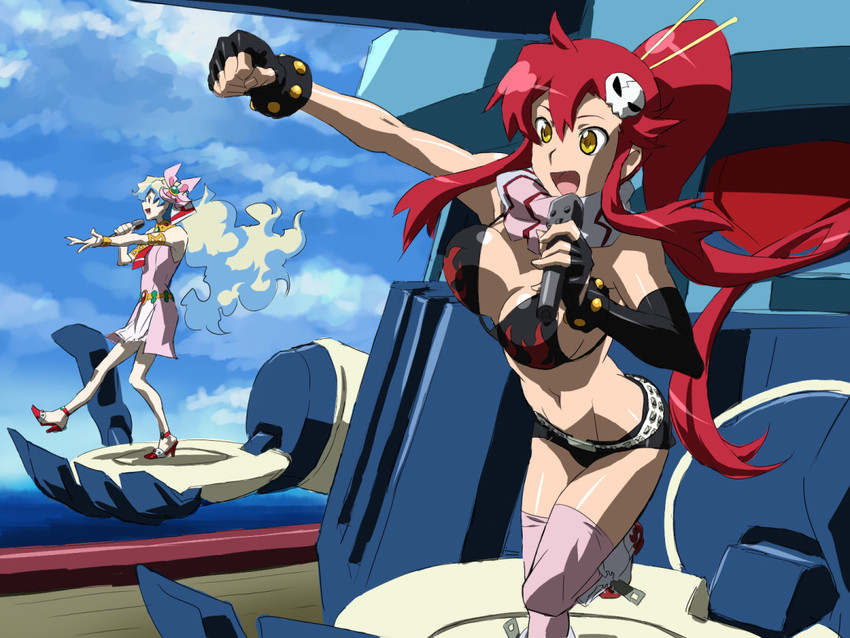 yoko littner and nia teppelin (tengen toppa gurren lagann) drawn by baariya