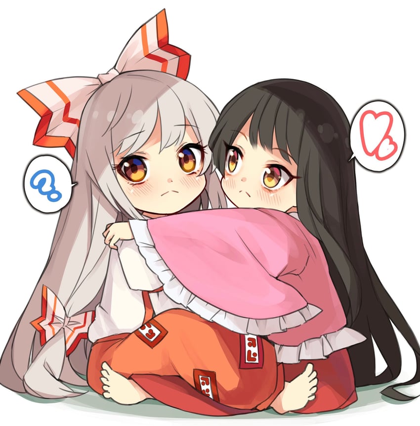 fujiwara no mokou and houraisan kaguya (touhou) drawn by tatuhiro