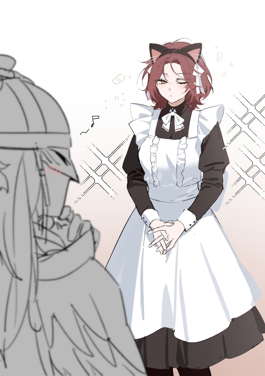 tarnished, melina, and bloody wolf (elden ring) drawn by bechu